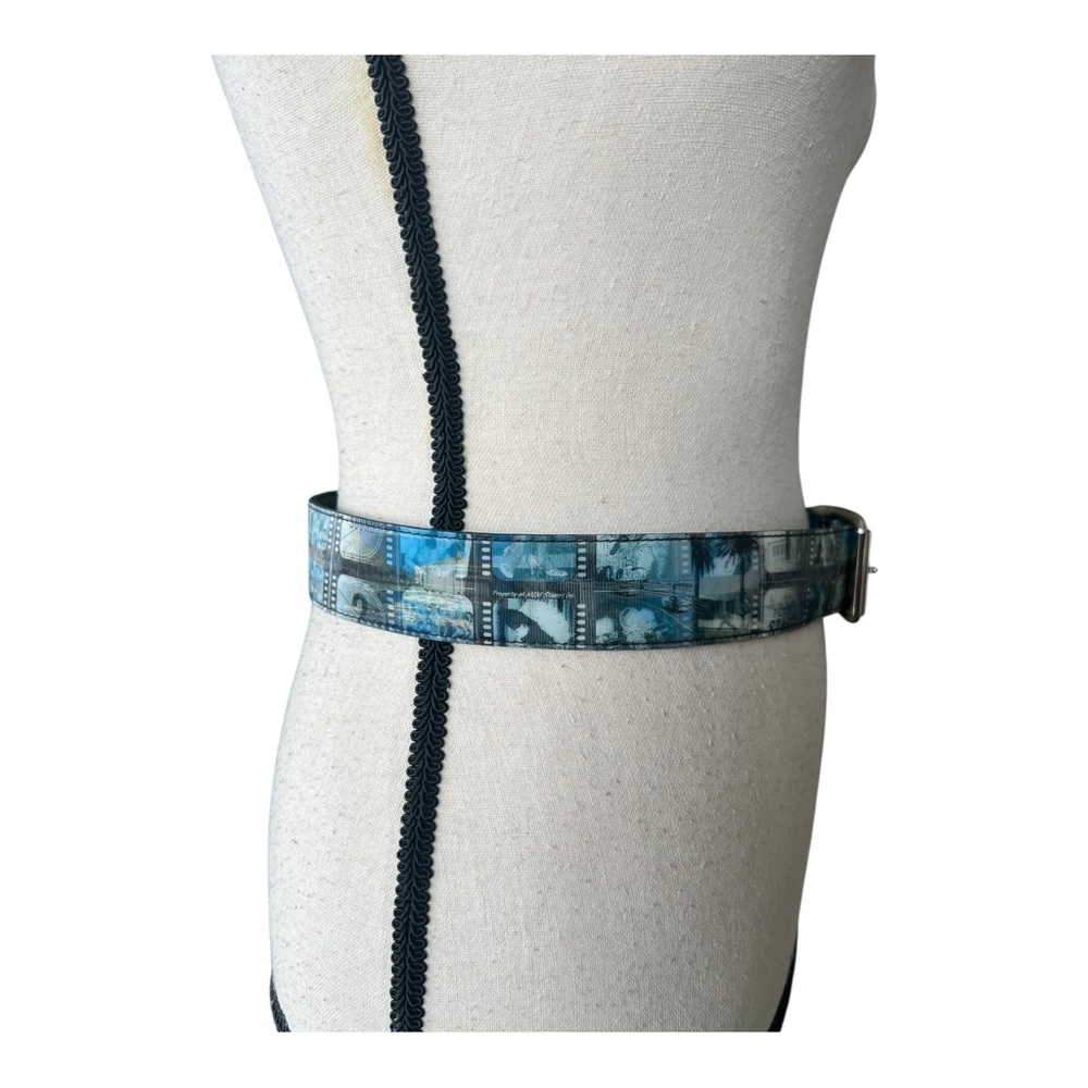 Vintage Blue Patterned Belt Size S - Picture 5 of 7